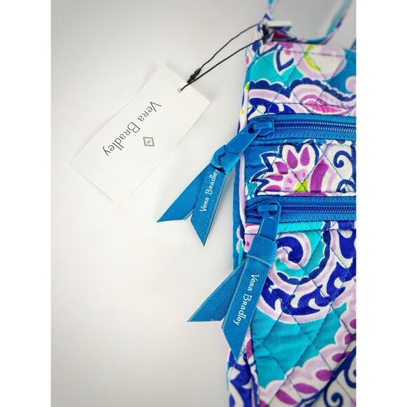 NWT Vera Bradley Trio Zip Hipster Crossbody Waikiki Paisley 24430-N11 Blue - Picture 3 of 8